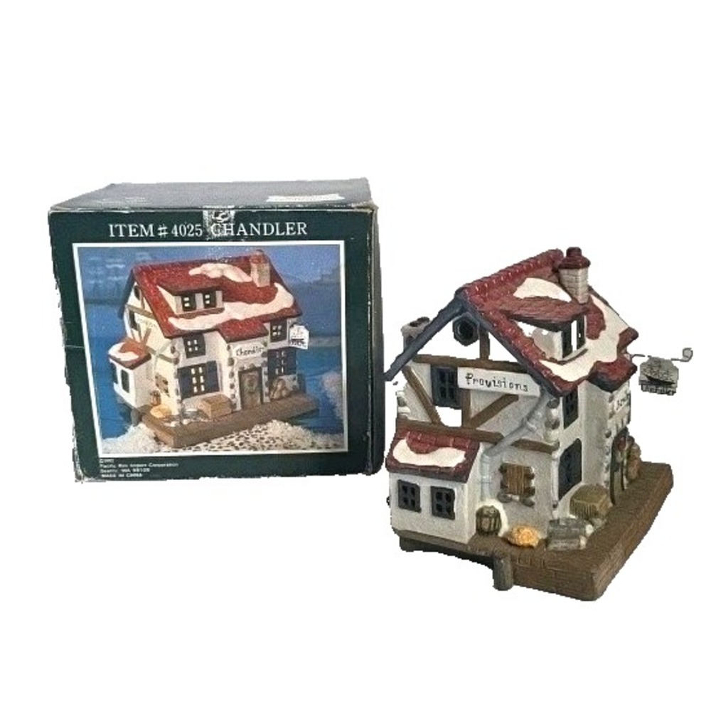 Pacific Rim Charter Collection Lighted Chandler House Vintage Holiday Decor Box
